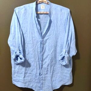 Baird McNutt for Murano 100% Linen Shirt Dress Roll Tab Sleeves SIZE 3XT